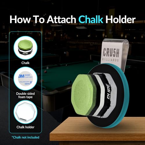 Ultra-Grip Magnetic Chalk Holder Clip - Neodymium Belt Clip for Secure Cue Chalk, Pool Stick Chalk Holder, Ideal for Billiards & Pool Accessories, Cue Stick Magnetic - color: Blue