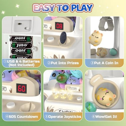 Skirfy Claws Machines for Kids Bear,Vending Machines Toys with Sound,Lights and Furbys for Girls,Arcades Games Toys for Ages 8-13,Birthday Party for 6 7 8 9 Year Old Boys Girls