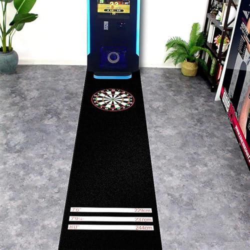 Professional Rubber Dart Board Mat – Non-Slip, Soundproof Floor Protector with Throwing Lines for Dart Games(Color:Black)