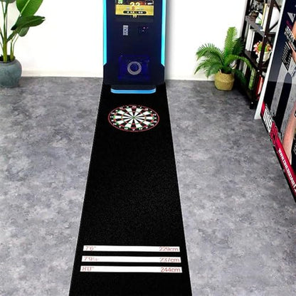Professional Rubber Dart Board Mat – Non-Slip, Soundproof Floor Protector with Throwing Lines for Dart Games(Color:Black)