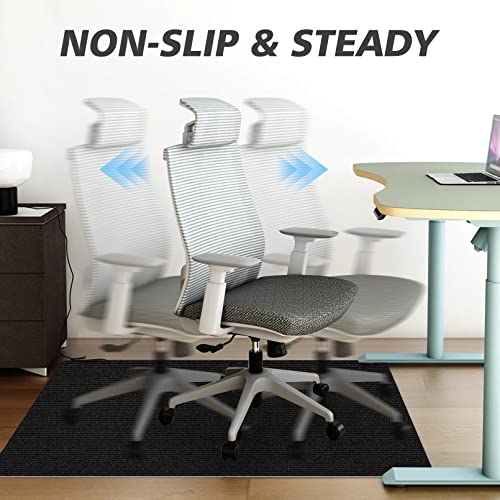 Sycoodeal Office Chair Mat for Hardwood Floor,Office Computer Gaming Chair Mat for Tile Floor,Large Floor Protector Rug,Anti-Slip,Easy to Clean,Carbon-Black (36"x55") - size: 36*55"
