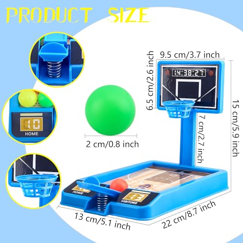 12 Pack Mini Basketball Game Toys - Tabletop Basketball Shooting Game for Kids - Goodie Bag Stuffers, Party Favors, Birthday Gifts, 2 Colors