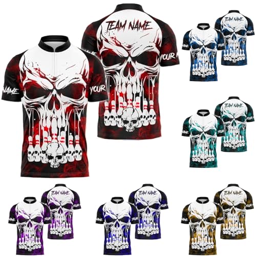 GABITA Personalized Bowling Jerseys for Men, Custom Bowling Shirts, Funny Bowling Shirts Gift for Bowler Team Player - color: A11