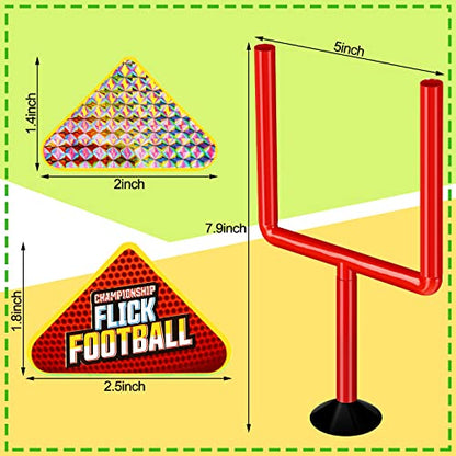 Chuangdi 16 Pcs Flick Football Games Mini Table Top Sports Games with Posts and Plastic Footballs Indoor Football Party Favors Birthday Gifts