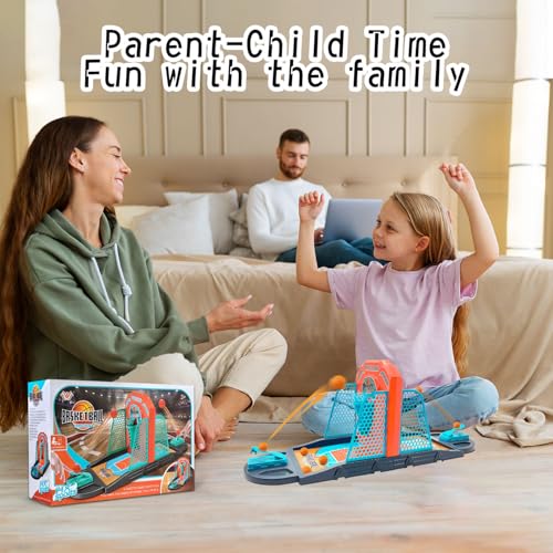 Basketball Shooting Game Toy, Funny Shooting Game, Desktop Table Basketball Games Set, Fast and Frenzied Launching ball - Including 1 Basketball Stand and 10 Balls, Gift for Kids 3-10 Year Old - color: Mint