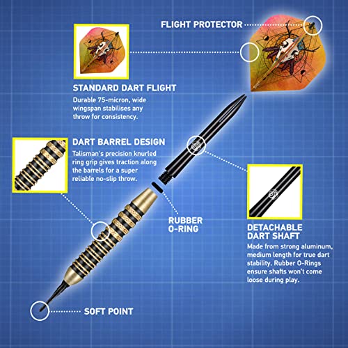 Shot Darts Soft Tip Talisman 18g Center Weighted Steel Barrels Made with Aluminium Dart Shafts Handcrafted Professional Dart Set and Flights Made in New Zealand Plastic Tip Bar Darts with storage case
