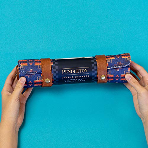 Chronicle Books Pendleton Chess & Checkers Set: Travel-Ready Roll-Up Game (Camping Games, Gift for Outdoor Enthusiasts)