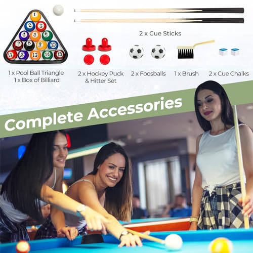 Giantex 3-in-1 Multi Game Table, 48 Inch Combination Game Tables with Foosball, Hockey, Billiards, Combo Game Table Set for Adults Kids Gifts Family Night Arcade Game Room
