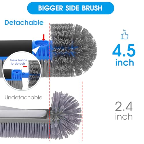 TidyMister 20'' 2 in 1 Pool Brush Head Cobweb Duster Heavy Duty Pool Cleaning Detachable Round Brush with EZ Clip & Wavy Nylon Bristles for Inground Pool & Above-Ground Pool (Without Pole) - size: 20.5inch