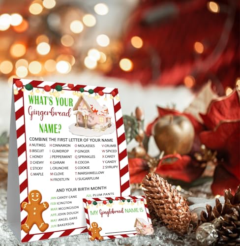 Christmas Party Decorations-Christmas Decorations-Christmas Party Games-What is Your Gingerbread Name? - style: Christmas 1