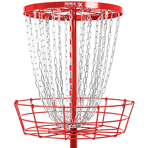 Remix Deluxe Practice Basket for Disc Golf - Choose Your Color and Style - color: Red