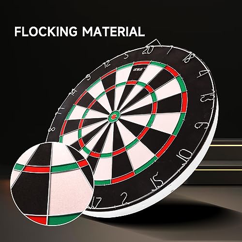 GSE Games & Sports Expert 18" Regulation Size Steel Tip Dartboard Game Set. Excellent Bristle/Sisal, Paper Baseball, Bullseye, Dart Board Game Set (Several Styles Available) - style: 2-in-1 Flocking Bullseye/Dart Board Set