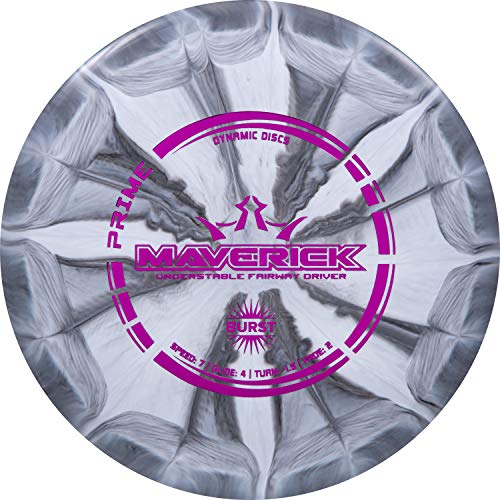 Dynamic Discs Prime Burst Maverick | Beginner Fairway Disc Golf Driver | Understable to Straight Flight | Controllable & Versatile Disc Golf Fairway | 170g + | Stamp & Pattern Will Vary - color: Gray
