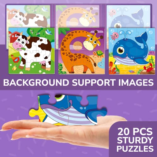 QUOKKA Magnetic Puzzles for Kids Ages 4-6 – 20 Pieces Sudoku Toddler Puzzles Ages 2-4 – Travel Games for Kids 3-5 – Animal Toddler Travel Toys – Car Airplane Road Trip Activities for Boys and Girls - style: 5. ANIMALS 20 PSC