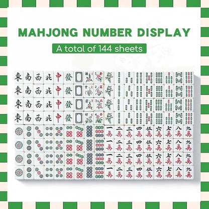 Mini Chinese Mahjong Set - 144pcs Traditional Travel Game with Case, Portable Small Mahjong for Beginners - Travel Mahjong Set (0.94 × 0.67 × 0.47) - size: 0.94 × 0.67 × 0.47-Mini Chinese Mahjong Set