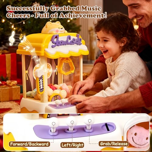 Toy Claw Machine for Kids, Kids Vending Machines with Adjustable Sound, Mini Arcade Claw Machine for Candy Grabber Prize Dispenser Home Party Christmas & Birthday Gifts for Children/Adults, Ages 3+