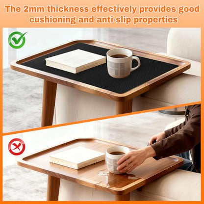 2MM Thick Black Non-Slip Grip Mat - Washable & Cut-to-Fit, Multi-Use Anti-Slip Pad for Furniture, Pet Bowls, Folding Walker, Desks, and Crafts，Couch Arm Table，Guitar Non Slip Pad - color: Black, size: 10" x 7.5"