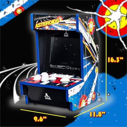 Arcade Classics - Atari Asteroids Counter Series Game Machine, 5 Games, 8" Liquid Crystal Screen - Mini Cabinet, Portable Gaming, Retro, Countertop Console, Basement Decoration, Man Cave - style: Asteroids Counter Series