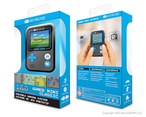 My Arcade Gamer Mini Classic-Blue: Miniature Handheld Gaming System Packed with 160 Games, 1.8" Color Display (DGUN-3926) - style: Gamer Mini Classic-Blue