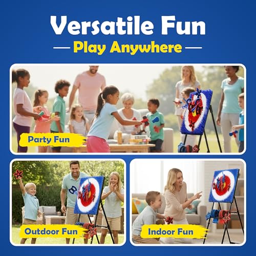 Outdoor Axe Throwing Game Set – Giant Backyard Yard Game for Kids & Adults, Lawn Sports Equipment for Family Fun, Outdoor Party Games with Toy Axes & Storage
