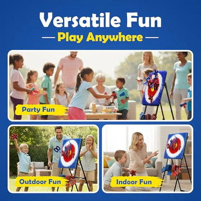 Outdoor Axe Throwing Game Set – Giant Backyard Yard Game for Kids & Adults, Lawn Sports Equipment for Family Fun, Outdoor Party Games with Toy Axes & Storage