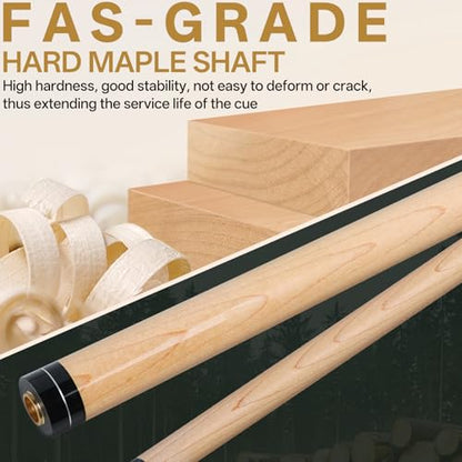 2 in 1 Heavy Break Jump Cue: 3-Piece Break Cue Pool Stick 58 Inch 14mm Pro Tips Fas-Grade Maple Wood Jump&Break Pool Cue Sticks