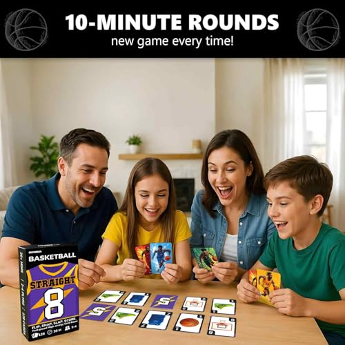 Quokka Basketball Fast-Paced Card Game for Kids & Adults – 128 Cards & Easy Rules – Quick & Fun Matching Game – 2-4 Players – Ages 8+ – Perfect for Family Games Night, Travel and Parties - color: Basketball