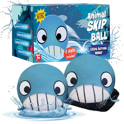 Activ Life The Ultimate Water Skip Balls, Water Bouncing Ball for Swimming Pool, Beach Toys for Friends, Family, Kids and Adults - style: Whale