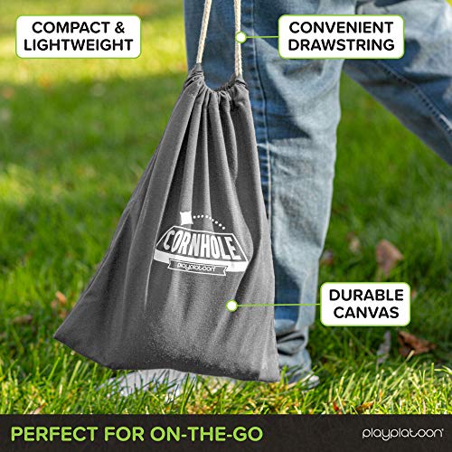 Play Platoon Cornhole Bag Holder - Tote Bag for Carrying Corn Hole Bean Bags - size: 8, Gray String