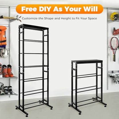 Sidasu 2/3/6-Tier Discs Golf Rack,Metal Disc Golf Storage Rack, Space-Saving Disc Station for Disc Golf Storage Shelf-Black - size: 6-shelf