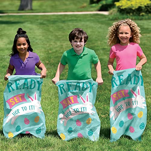 Colorful Plastic Easter Potato Sacks - 37.6" (Pack of 6) - Fun & Exciting Race Bags, Dazzling Outdoor Games - High Quality & Durable Material - Perfect for Easter Games
