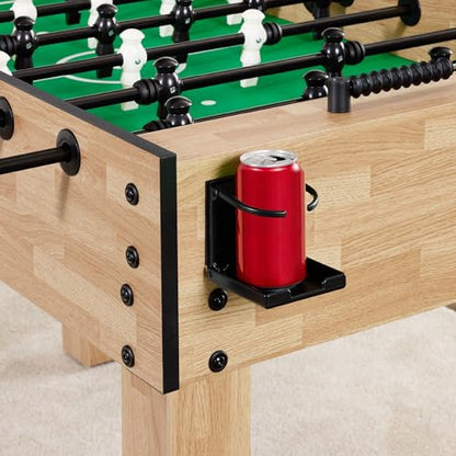 Best Choice Products Full Size 54 Inch Regulation Foosball Table for Home, Game Room - Includes 2 Balls, 2 Cup Holders - color: Natural