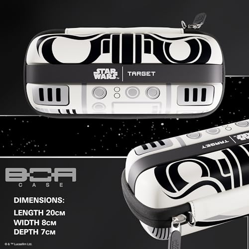 Target Darts Star Wars Stormtrooper BOA Wallet | Storm Trooper Premium Dart Case with Imperial Design, Swiss Point Tip Storage, Rigid Outer Shell & Organised Accessories Holder - style: Stormtrooper