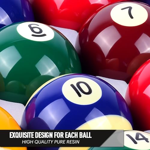 Billiard Balls Complete 16 Ball Set, Pool Balls Billiard Set 2-1/4" Regulation Size,New Upgrade Billiards Professional Pool Table Balls - color: New Upgrade