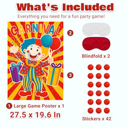 Pin on The Clown Carnival Party Game, Circus Theme Birthday Party Decorations Supplies Activities