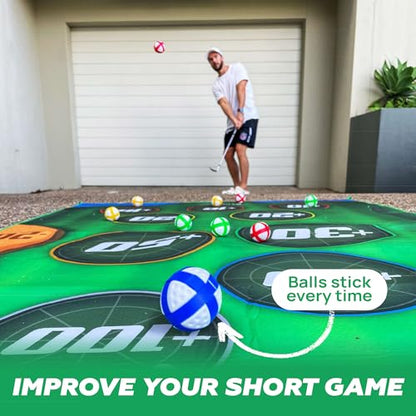 Golf Game for Adults Outdoor Indoor - Backyard Chipping Set with Sticky Balls - Family Entertainment Multi-Player Action - Friend and Party Activity - Gift for Golfers - style: StickyGolf (no club)