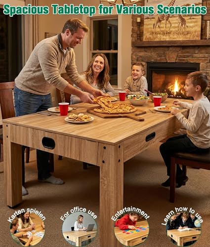 7Ft 4 in 1 Game Table, Pool Ping Pong Air Hockey Combo Table for Adults, 1-Min Switch, No Assembly Game Room Table