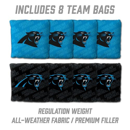YouTheFan NFL 2' x 4' Slogan Series Professional Wood Cornhole Game with Logo Bags - color: Carolina Panthers