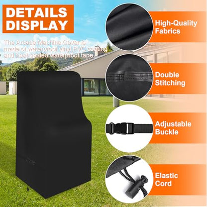 Arcade Machine Cover,Heavy Duty Waterproof 600D Oxford Outdoor Protection Covers for Electronic Game Machine and Full Size Video Game , Black(Black, 27*20*57in) - size: 27*20*57in