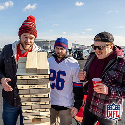 Wild Sports NFL Giant Stacking Wooden Blocks – Tumbling Tower Classic Family Game Stacks – Great Gift for Any Football Fan! - color: New Orleans Saints