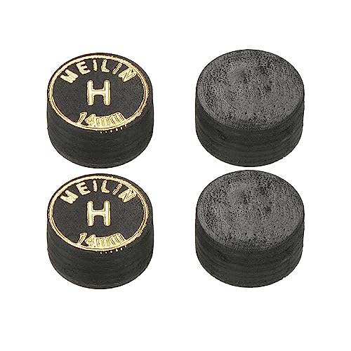 M METERXITY Pool Cue Tips - Laminated Billiard Cue Tips Multiple Layer Faux Leather Apply to Pool Cues/Snooker - size: 14mm, style: Hard