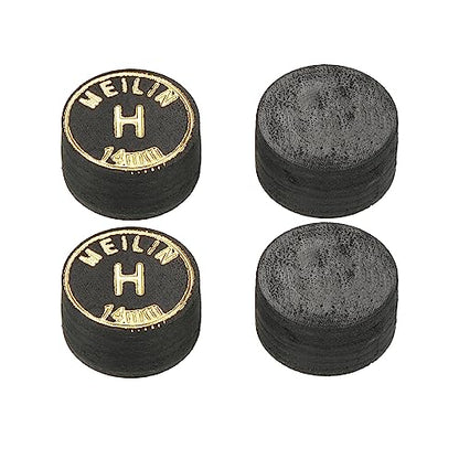 M METERXITY Pool Cue Tips - Laminated Billiard Cue Tips Multiple Layer Faux Leather Apply to Pool Cues/Snooker - size: 14mm, style: Hard