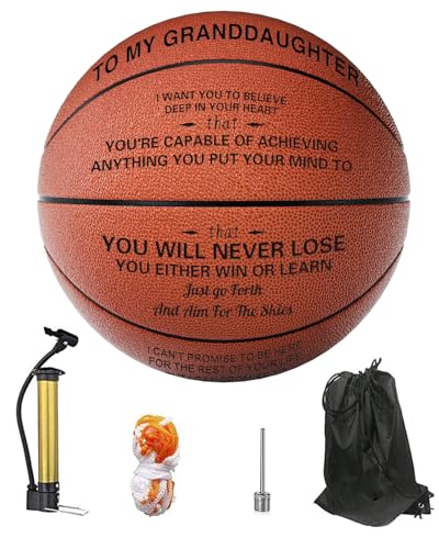 KAAYEE Engraved Basketball for Grandson, Engraved Basketball for Son from Mom Dad, Personalized 29.5" Basketballs Gifts, Custom Christmas Birthday Graduation Back to School Gift for Son from Mom Dad - color: to Granddaughter