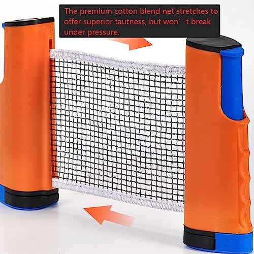 Retractable Table Tennis Net Replacement, Ping Pong Net and Post for Ball Shooters Multi-Ball Training or Serve Practice, Stretches 5.75 Ft - color: B