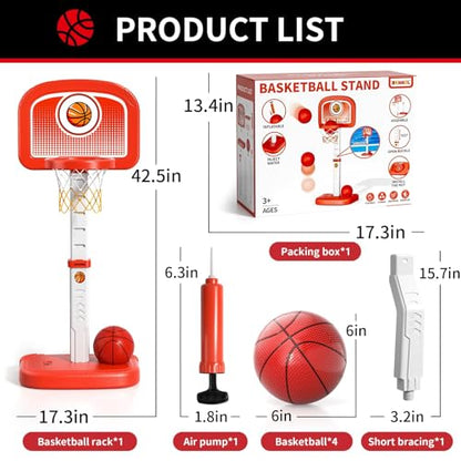 Outdoor Basketball Hoop Toys for Toddlers 3 4 5 6 7 8-12 Years Boys, Swimming Pool Basketball Hoop Outside Toys with 4 Balls, Poolside Basketball Game Toy Gifts for Kids Ages 4-8 8-12 Boys Girls - style: Swimming Pool Basketball Hoop