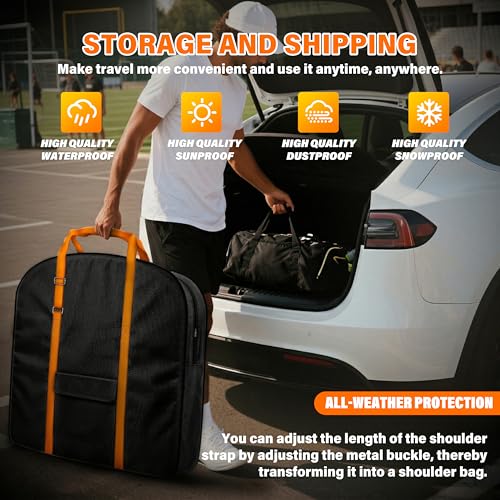 Foldable Poker Table Bag + Protective Cover (Fits 71" Tables) | 600D Oxford Fabric + Silver-Coated Dustproof Layer, Adjustable Shoulder Strap & Multi-Pocket Storage - size: 71 inch