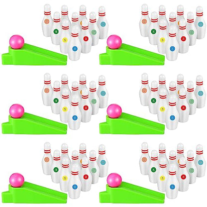 Kathfly Bowling Party Favors for Kids Mini Game with Miniature Bowl Pins Ramp Bowl Ball Tabletop Bowling Sets Goodie Bag Fillers for School Classroom Prize Party(25 Set)