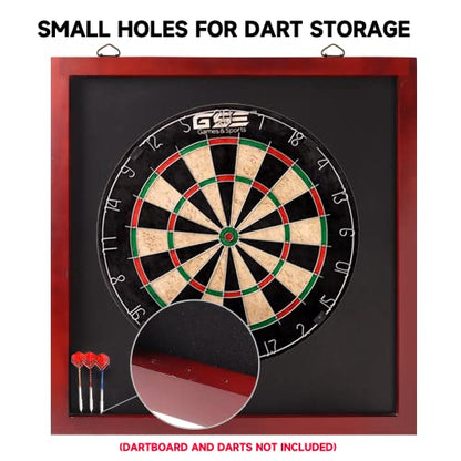 GSE Games & Sports Expert Dart Backboard with Wood Frame and Felt. Wall Protector for Dart Board Surround - color: Mahogany