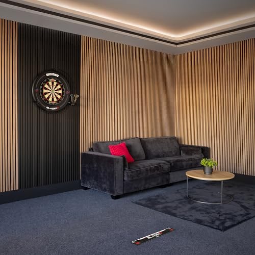 Winmau Darts Oche Line - High Visibility Throw Line Marker with Toe Markers for Consistent Stance - Self-Adhesive, Sticks to Hard Floors (Wood/Tile/Laminate) - Regulation Distance - style: Blade 6