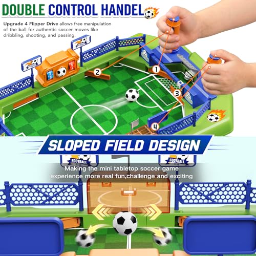Mini Foosball Table for Kids, Portable Tabletop Soccer Board Game